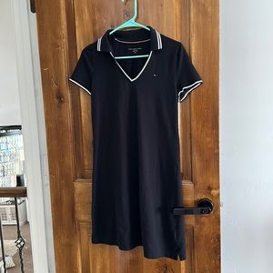 Black Tommy Hilfiger mini T-shirt Dress V neck
